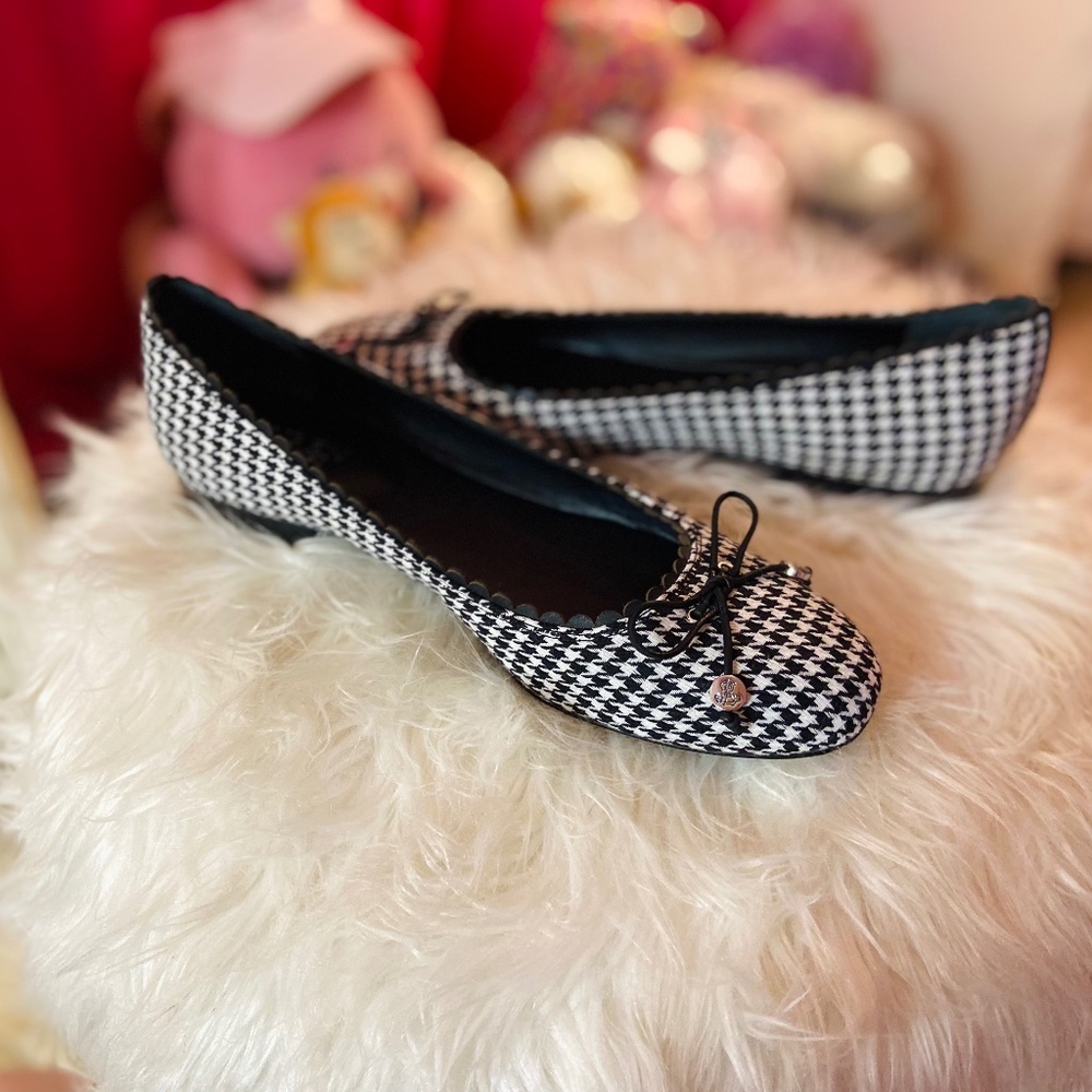Lauren Ralph Lauren Ballet Pumps Houndstooth Bow Detail Quiet Luxury Women’s 8.5 - Picture 8 of 8